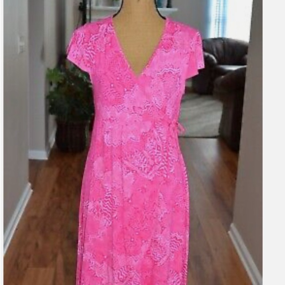 Fresh produce faux wrap dress